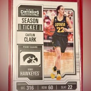 Caitlin Clark Basketball Card Season Ticket Panini Contenders 23-24 Iowa Hawkeye